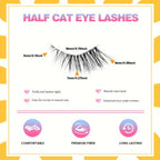 10 Pairs Thick Half Eyelashes 10mm Wispy Cat Eye Eyelashes