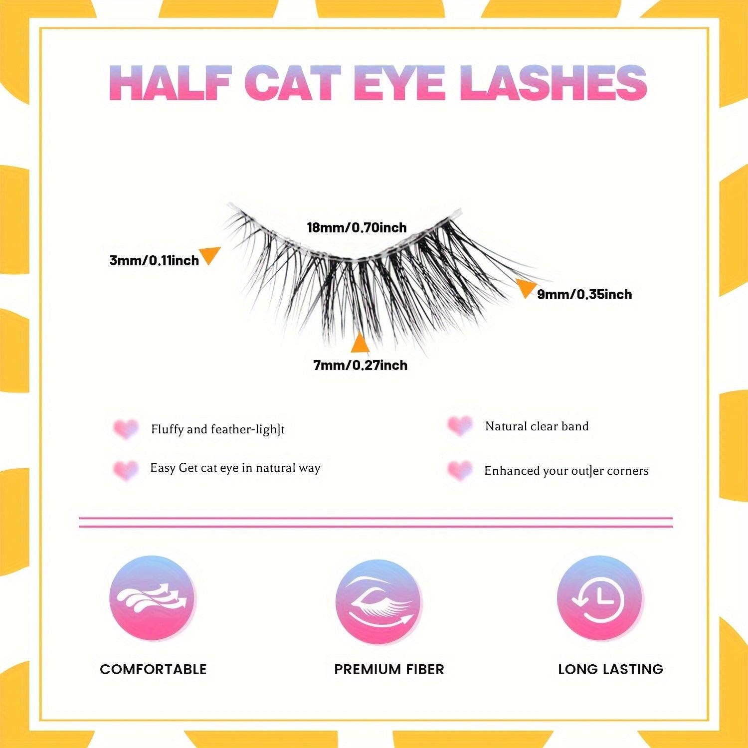 10 Pairs Thick Half Eyelashes 10mm Wispy Cat Eye Eyelashes