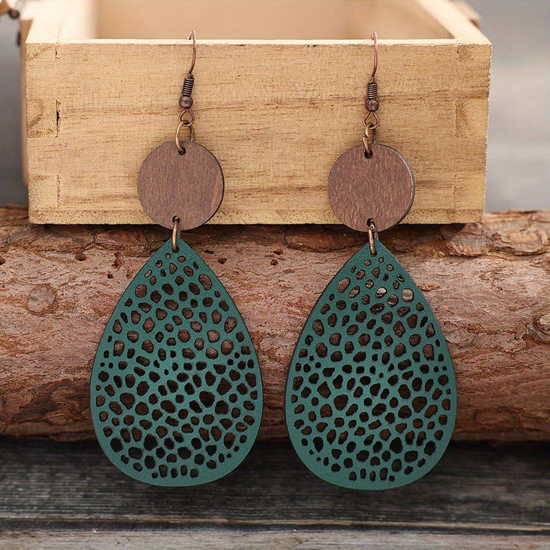 Vintage Style Hollow-Out Drop Earrings