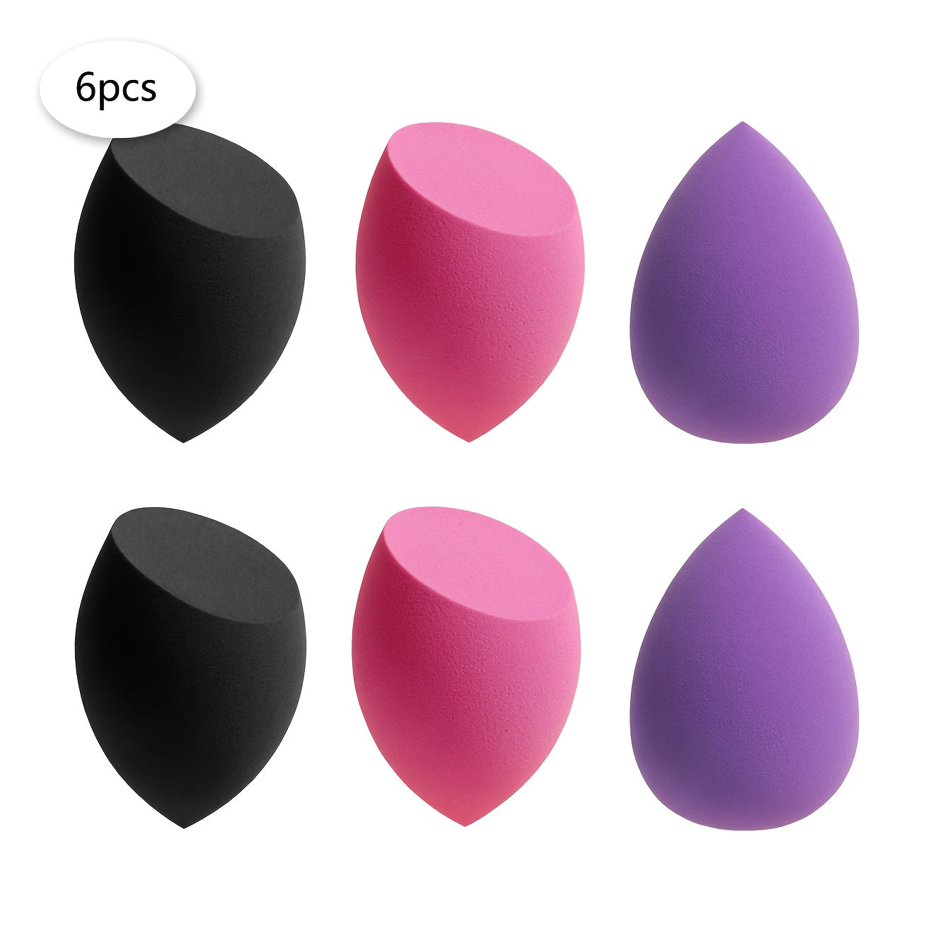 Medium Makeup Sponges 3/6/12pcs, Assorted Colors and Shapes.