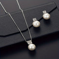Imitation Pearl Necklace And Earring Jewelry Set