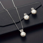 Imitation Pearl Necklace And Earring Jewelry Set