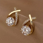 Luxurious And Stylish Twist Waterdrop Cubic Earrings