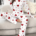 Women's Fashion Casual Heart Print Pyjama Set