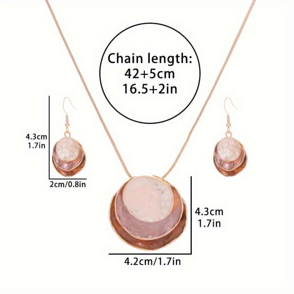 CRING COCO Bohemian 3-Layer Round Zinc Alloy Enamel Jewelry Set