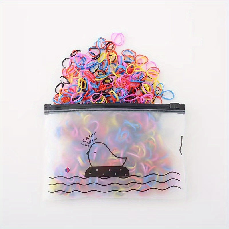 1000pcs Jelly Colour High Elasticity Soft Hair Bands with Glitter.