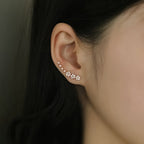 Stainless Steel Women'S Sequined Floral Earrings