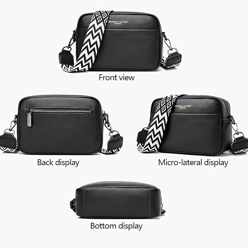 Elegant Genuine Leather Square Crossbody Bag for Women