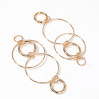 Long Geometric Round Earrings