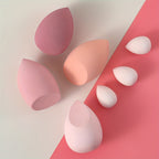 Pink Makeup Sponge Blender Set with Storage Jar