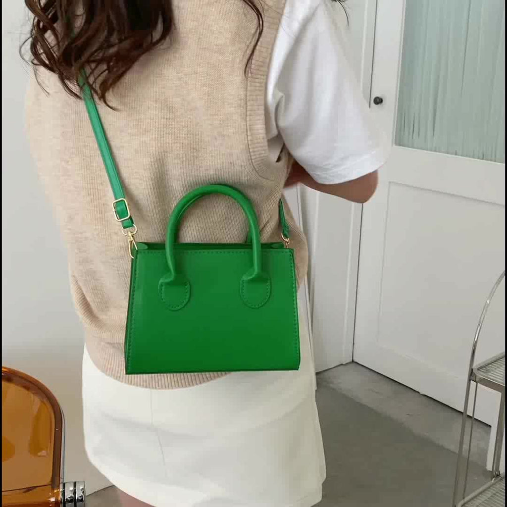 Minimalist Black Small Square Handle Purse