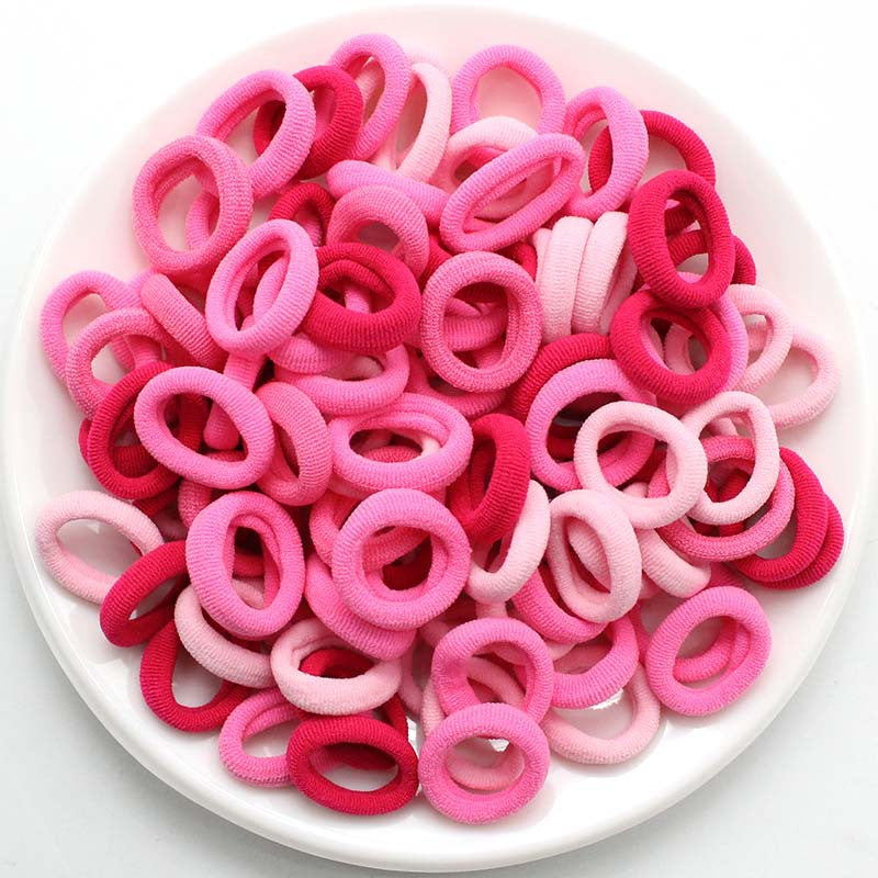 Candy Colour Ponytail Holders – Soft Elastic Hair Ties for Girls, Preppy Style (100pcs)