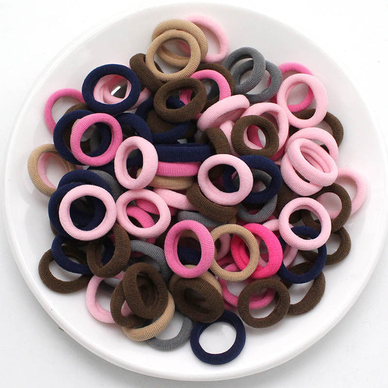 Candy Colour Ponytail Holders – Soft Elastic Hair Ties for Girls, Preppy Style (100pcs)