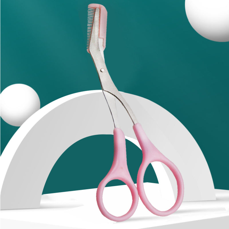 Eyebrow Trimmer Scissor With Comb & Facial Hair Removal