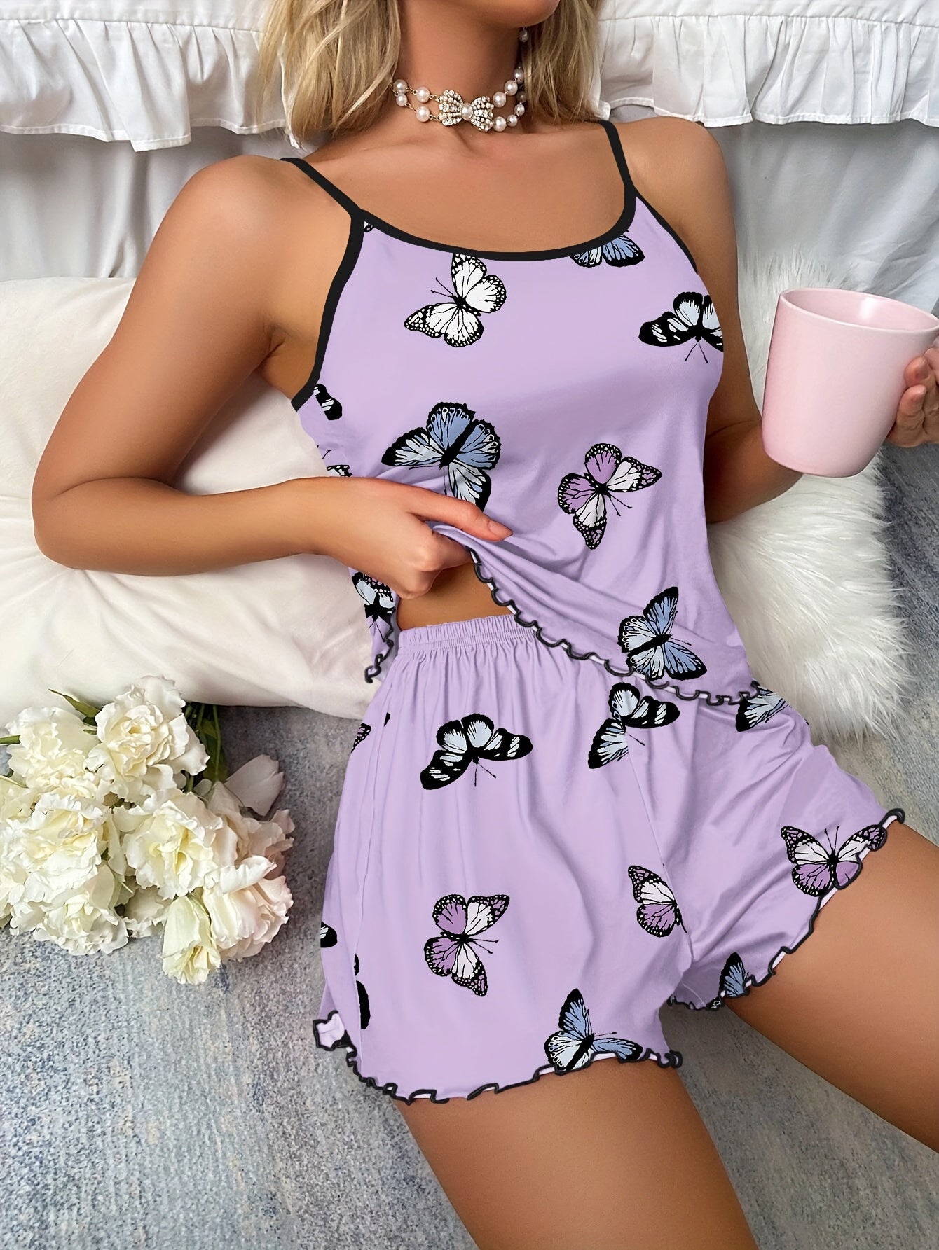 Butterfly Print Pyjamas Loungewear Set