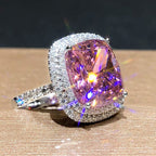 Big Pink zirconia Romantic Ring