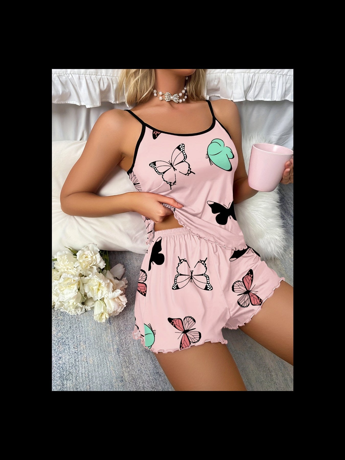 Butterfly Print Pyjamas Loungewear Set