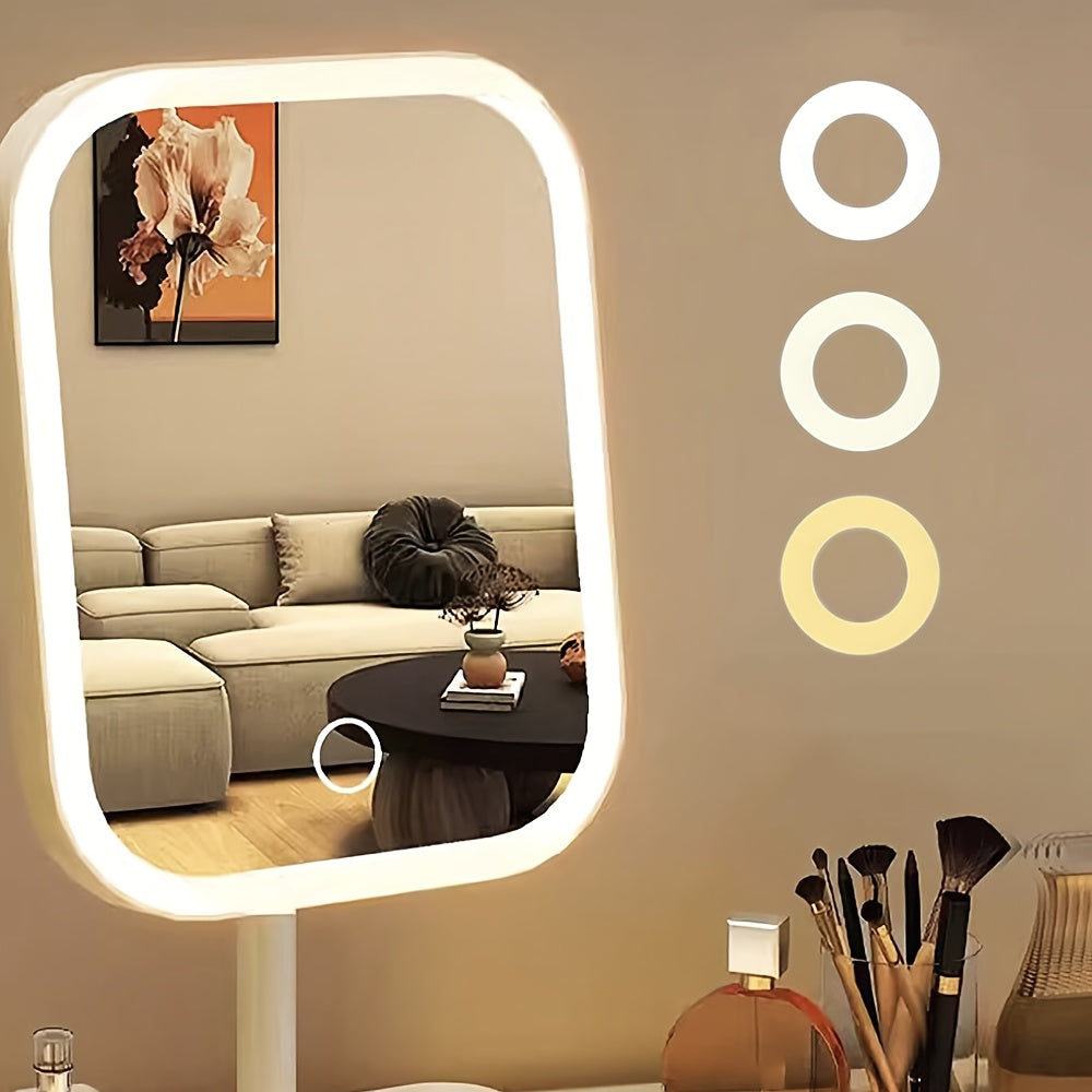 LED Makeup Mirror, Rechargeable Desktop Vanity Mirror.