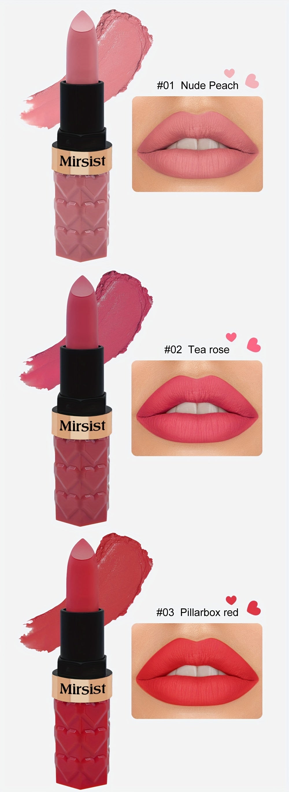Mirsist 6-Color Soft-Focus Matte Lipstick