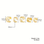 Hip Hop Y2K Style Leaf Cutout Ear Cuffs Set