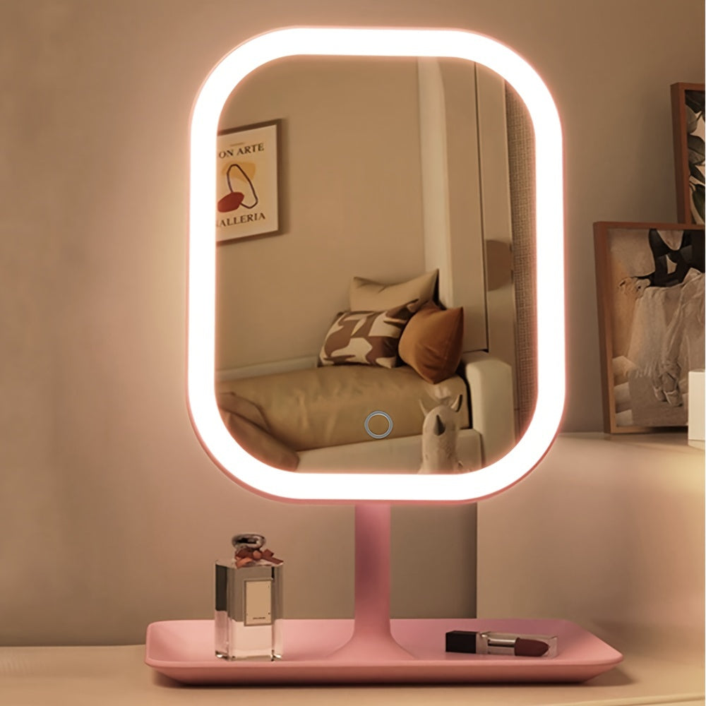 LED Makeup Mirror, Rechargeable Desktop Vanity Mirror.