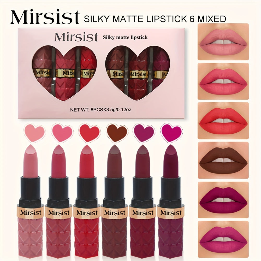 Mirsist 6-Color Soft-Focus Matte Lipstick