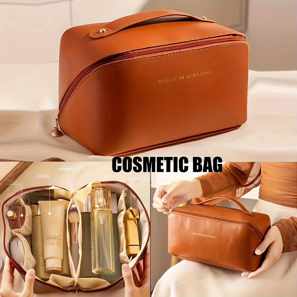 Large Capacity Makeup Bag Portable Zippered Pouch