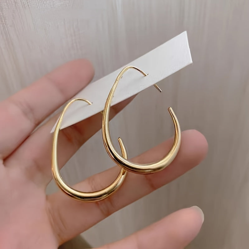 Shimmering Water Drop Hoop Earrings