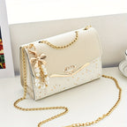 Sequins Square Purse, Elegant Shoulder Bag With Pendant
