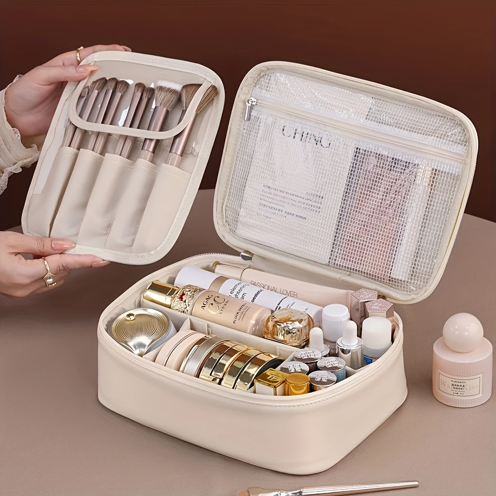 Large Capacity Detachable Makeup Bag with Brush Holder