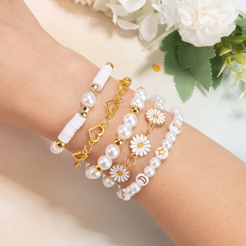 1000pcs DIY Imitation Pearl Beads Bracelet Making Kit.