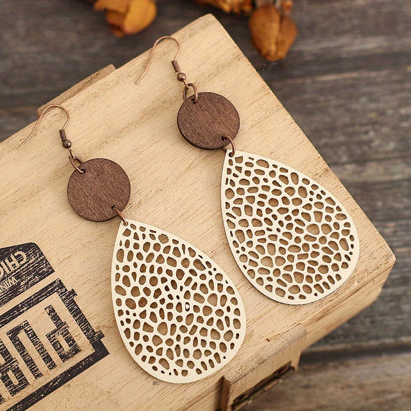 Vintage Style Hollow-Out Drop Earrings