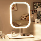 LED Makeup Mirror, Rechargeable Desktop Vanity Mirror.