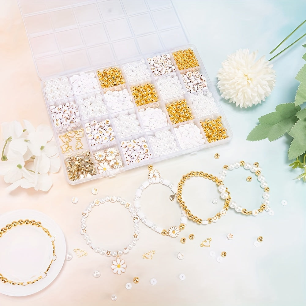 1000pcs DIY Imitation Pearl Beads Bracelet Making Kit.