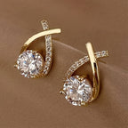 Luxurious And Stylish Twist Waterdrop Cubic Earrings