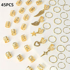 45pcs Alloy Braid Hair Rings Jewelleries