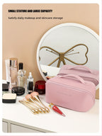 Large Capacity Makeup Bag Portable Zippered Pouch