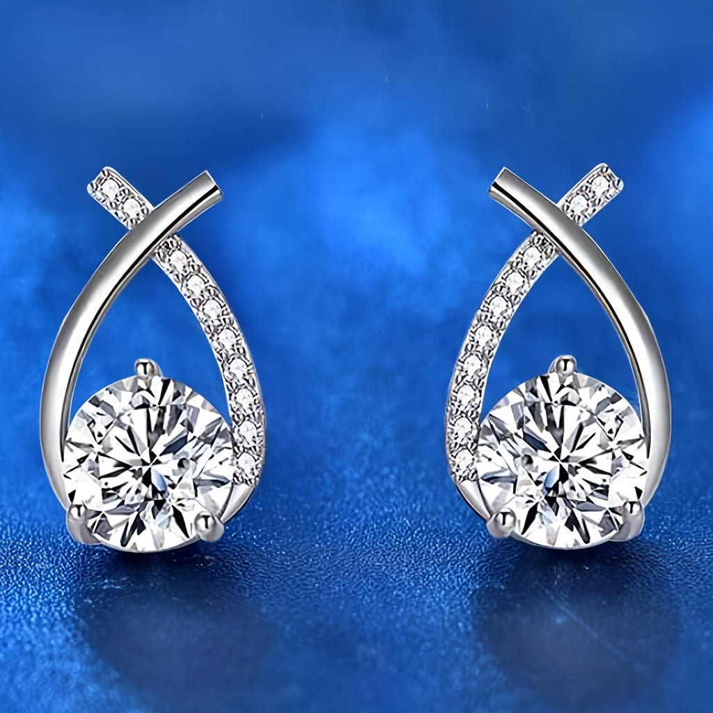 Luxurious And Stylish Twist Waterdrop Cubic Earrings