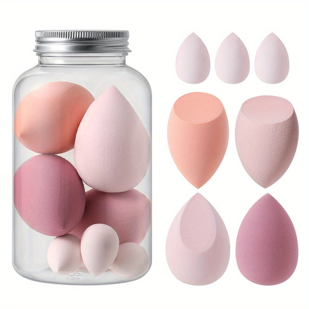 Pink Makeup Sponge Blender Set with Storage Jar