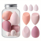 Pink Makeup Sponge Blender Set with Storage Jar