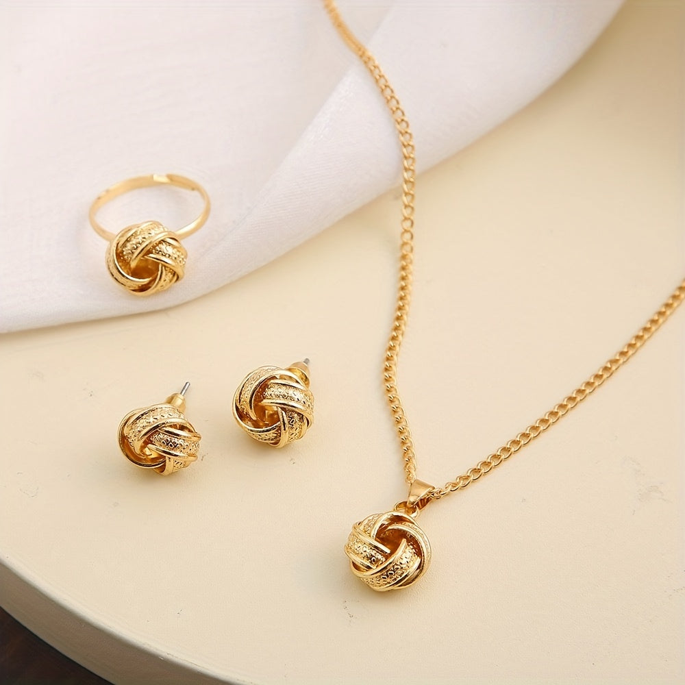 Vintage Boho Knot Design, Zinc Alloy Jewellery set