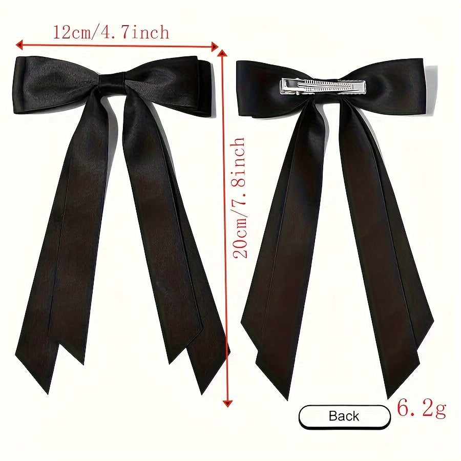 2pcs Women's Ballet-Style Double-Layer Tassel Hair Clips