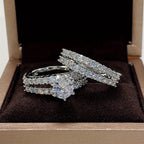 2pcs/set Bridal Synthetic Zirconia Rings