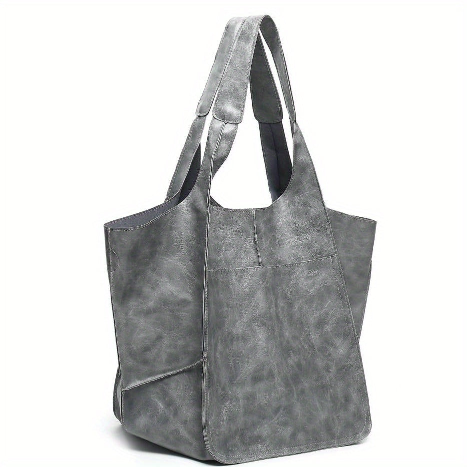 Large Capacity Retro PU Tote Bag For Women
