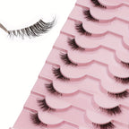 10 Pairs Thick Half Eyelashes 10mm Wispy Cat Eye Eyelashes