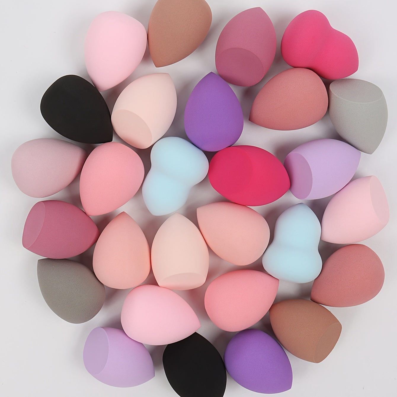 Medium Makeup Sponges 3/6/12pcs, Assorted Colors and Shapes.