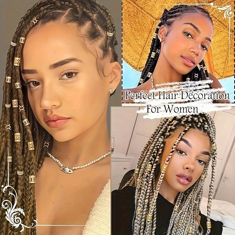40pcs Alloy Hair Cuffs & Rings for Braids
