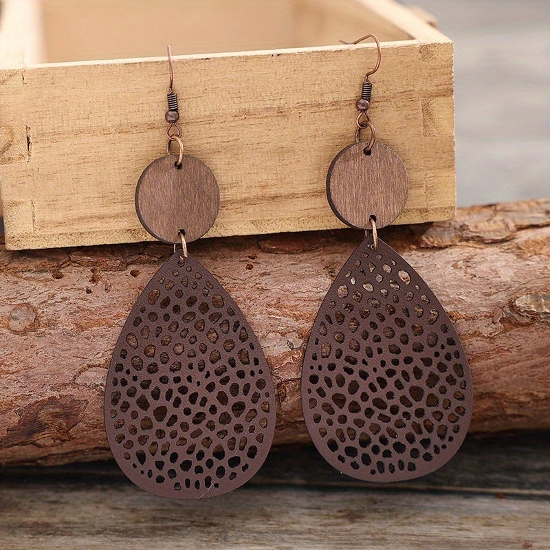 Vintage Style Hollow-Out Drop Earrings