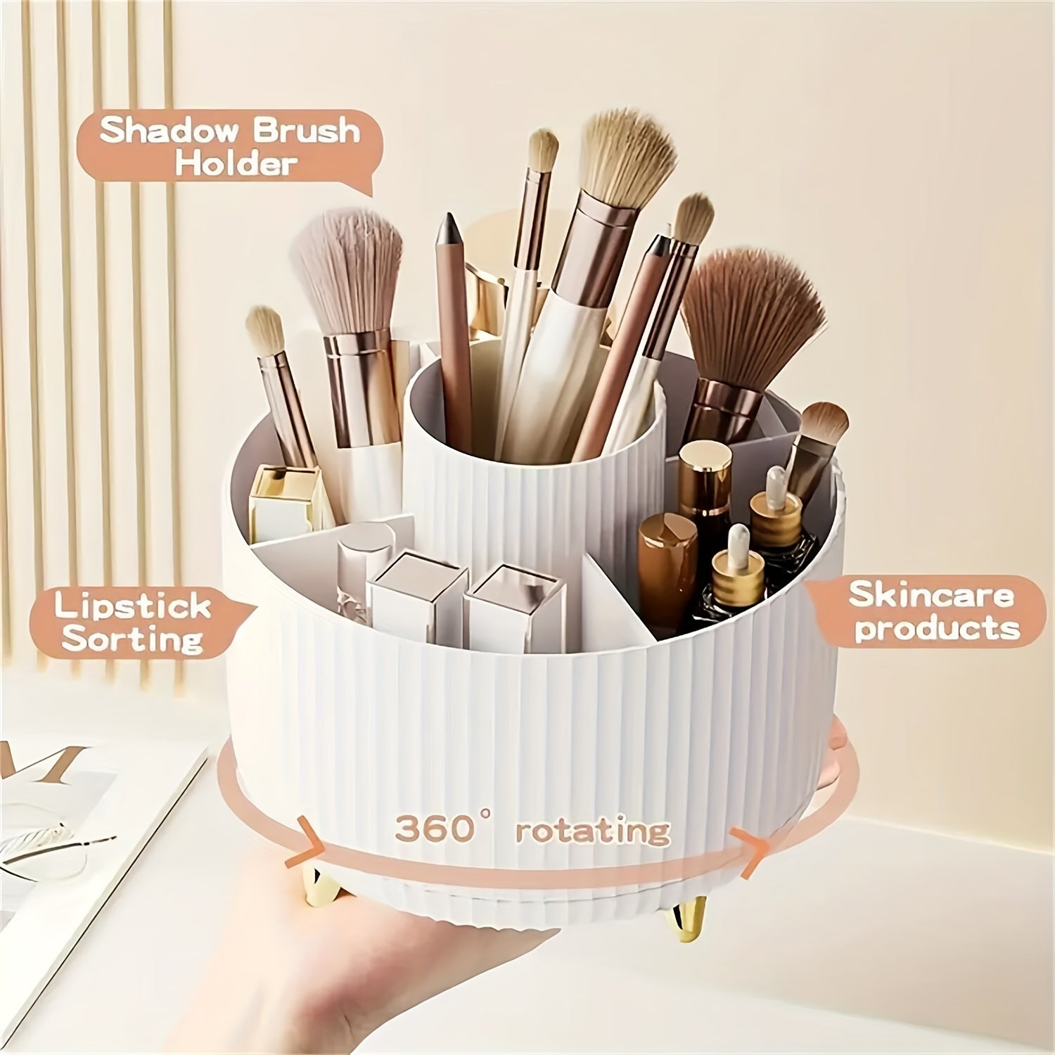 360° Rotating Makeup Organizer Cosmetic Storage.