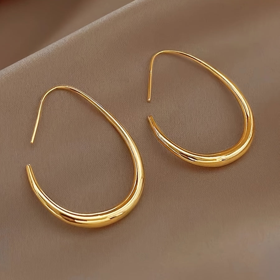 Shimmering Water Drop Hoop Earrings
